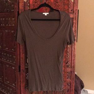 James Perse Army Green Scoop Neck